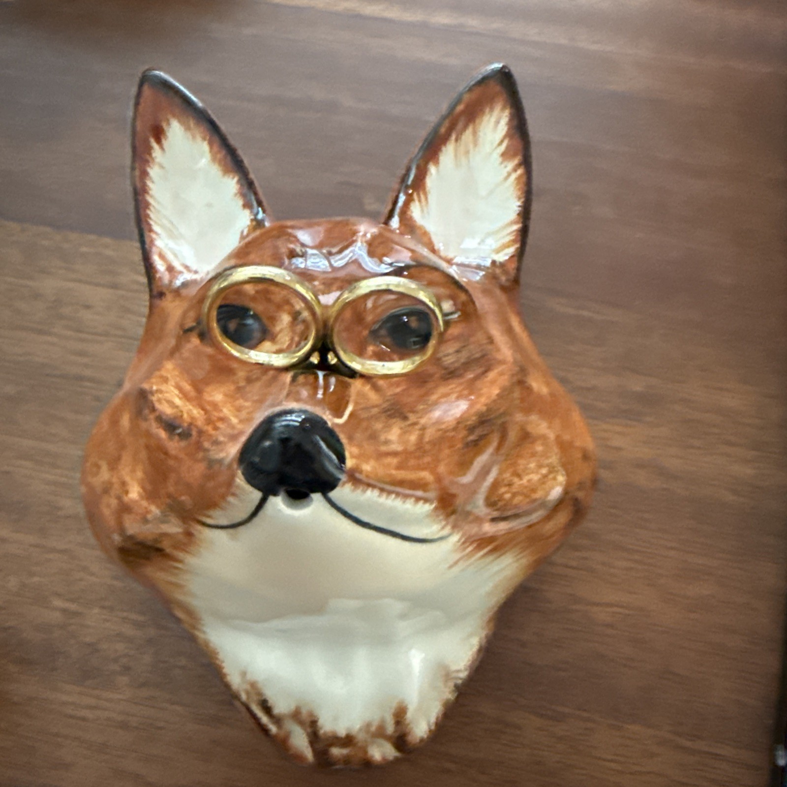 Vintage 1940s English Babbacombe Pottery Fox Head String and Scissors Holder Vintage 1940s English Babbacombe Pottery Fox Head String and Scissors Holder