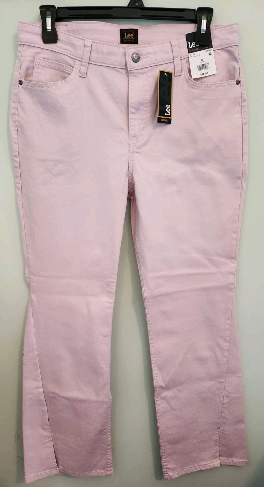 Lee Women\'s SIZE 16 Mid-Rise Bootcut Jeans LIGHT PINK Denim Pale Mauve #10725