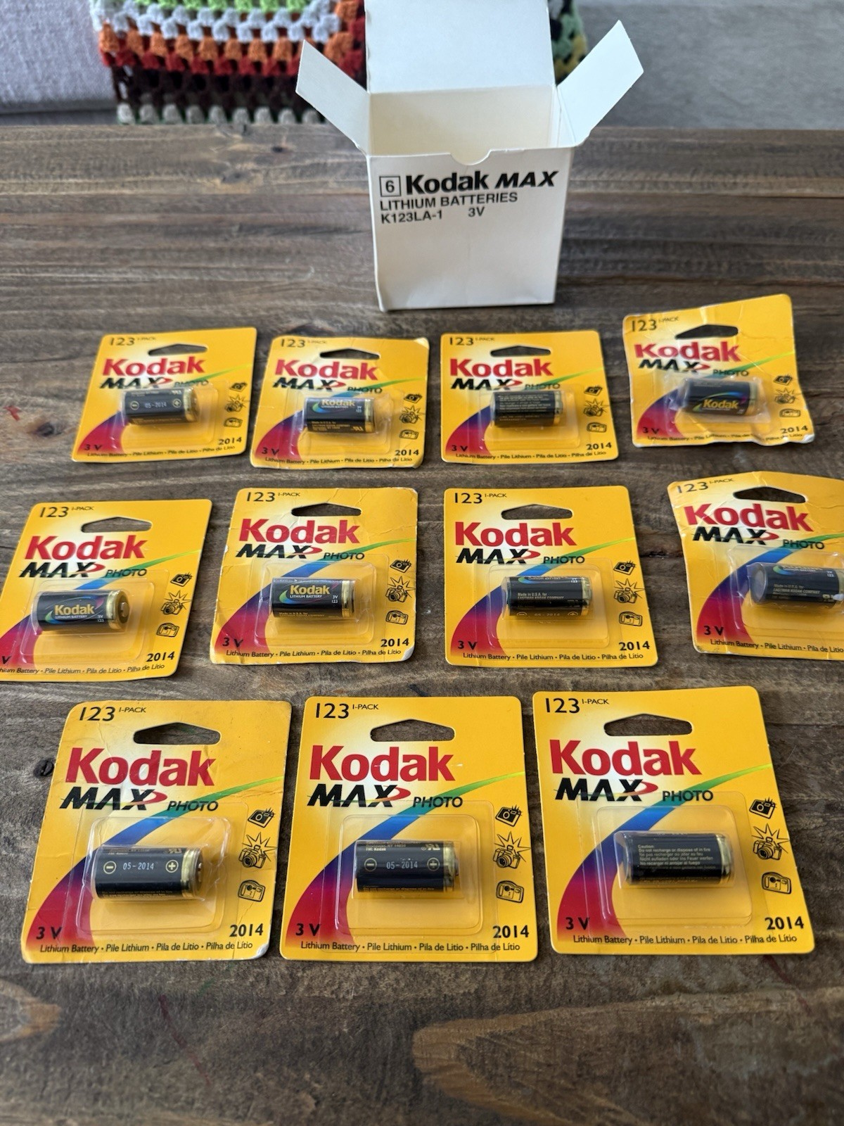 11 Kodak MAX Photo 123 3V Lithium Batteries K123LA-1 Sealed Vintage 2014