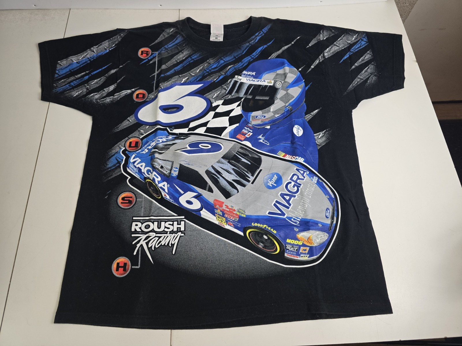 Vintage 1996 Mark Martin T-Shirt Mens XL Black Valvoline NASCAR Racing AOP 90s Vintage 1996 Mark Martin T-Shirt Mens XL Black Valvoline NASCAR Racing AOP 90s