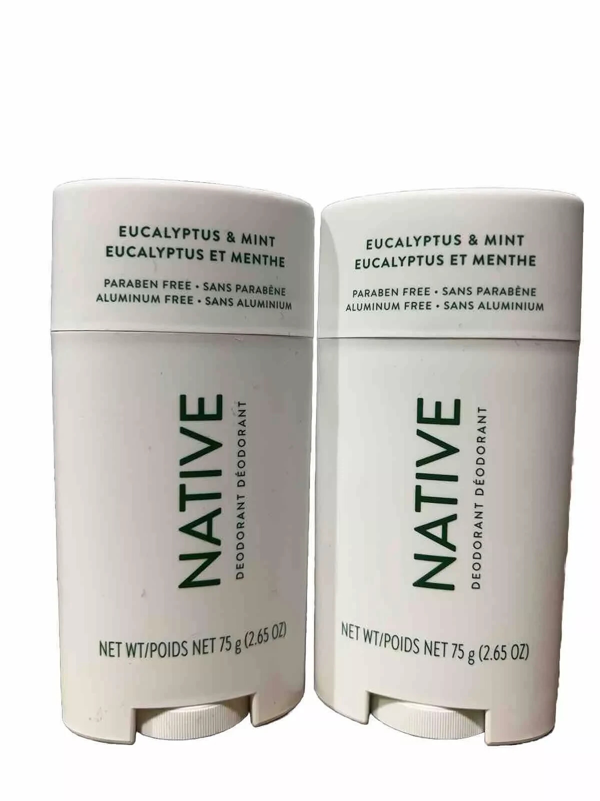 Native Men\'s Natural DEODORANT Eucalyptus & Mint 2.65 oz Pack Of 2 Fast Ship USA