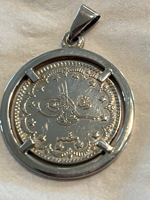 1916-18 Turkey 20 Kurus coin .830 silver for necklace chain 1916-18 Turkey 20 Kurus coin .830 silver for necklace chain