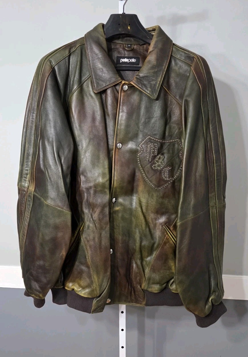 Vintage Pelle Pelle Marc Buchanan Soda Club Leather Jacket Size 60 Y2K