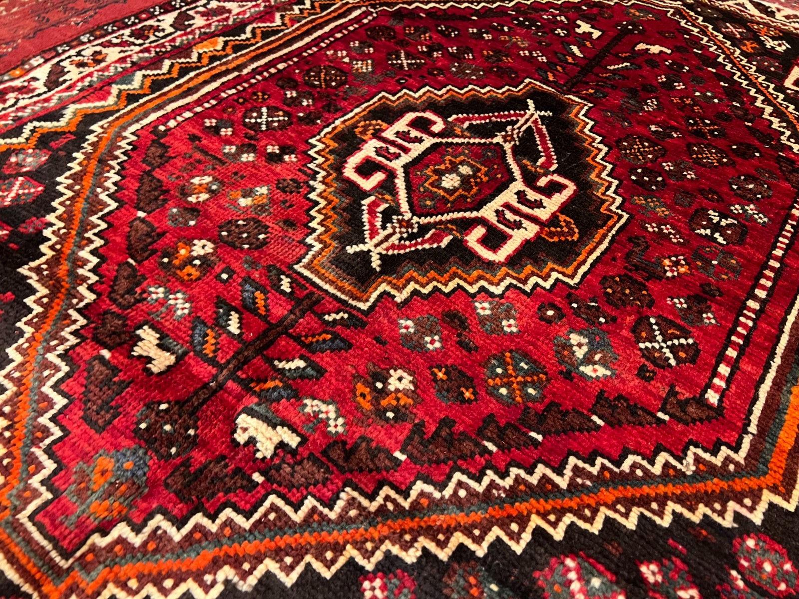 COLLECTRS\' ITEM Antique Tribal  Natural Vegetable Dye Caucasian Kazak Square Rug