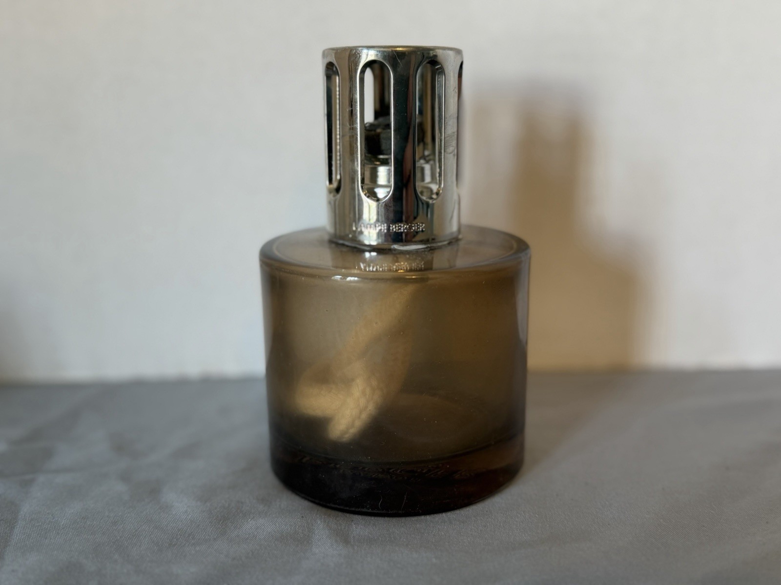 Maison Berger Paris No. 5 Smoky Brown Glass Fragrance Lamp Missing Snuffer Maison Berger Paris No. 5 Smoky Brown Glass Fragrance Lamp Missing Snuffer