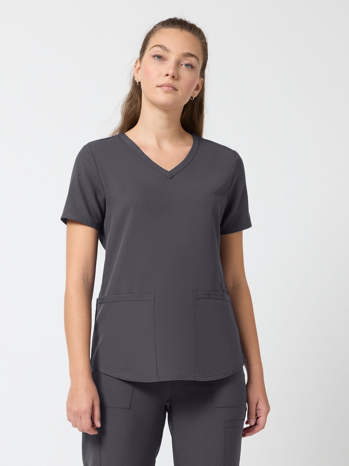 Scrubstar Women\'s Core Essentials V-Neck Scrub Top XL Pewter NWT Scrubstar Women\'s Core Essentials V-Neck Scrub Top XL Pewter NWT