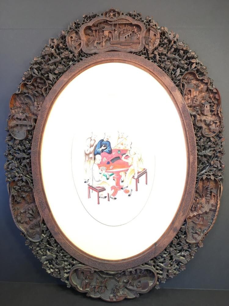 ANTIQUE IMPORTANT CHINESE WOOD CARVED FRAME 18TH -19TH CENTURY ANTIQUE IMPORTANT CHINESE WOOD CARVED FRAME 18TH -19TH CENTURY