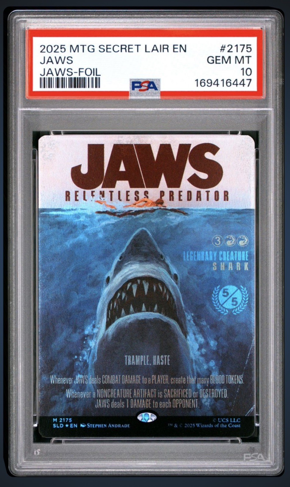Jaws, Relentless Predator - Near Mint MTG Secret Lair Jaws, Relentless Predator - Near Mint MTG Secret Lair