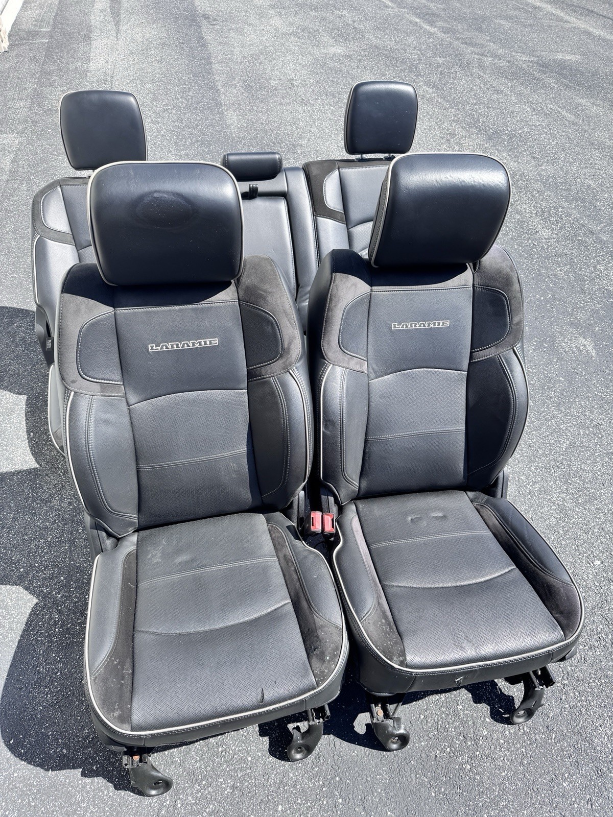 2021 5th Gen Ram HD Laramie Black Leather Crew Cab Seats 2500 3500 Heated Cooled