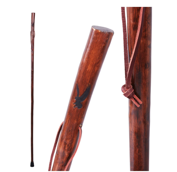55 in Rustic Wood Walking Stick, Traditional Style Handle, for Men & Women 55 in Rustic Wood Walking Stick, Traditional Style Handle, for Men & Women