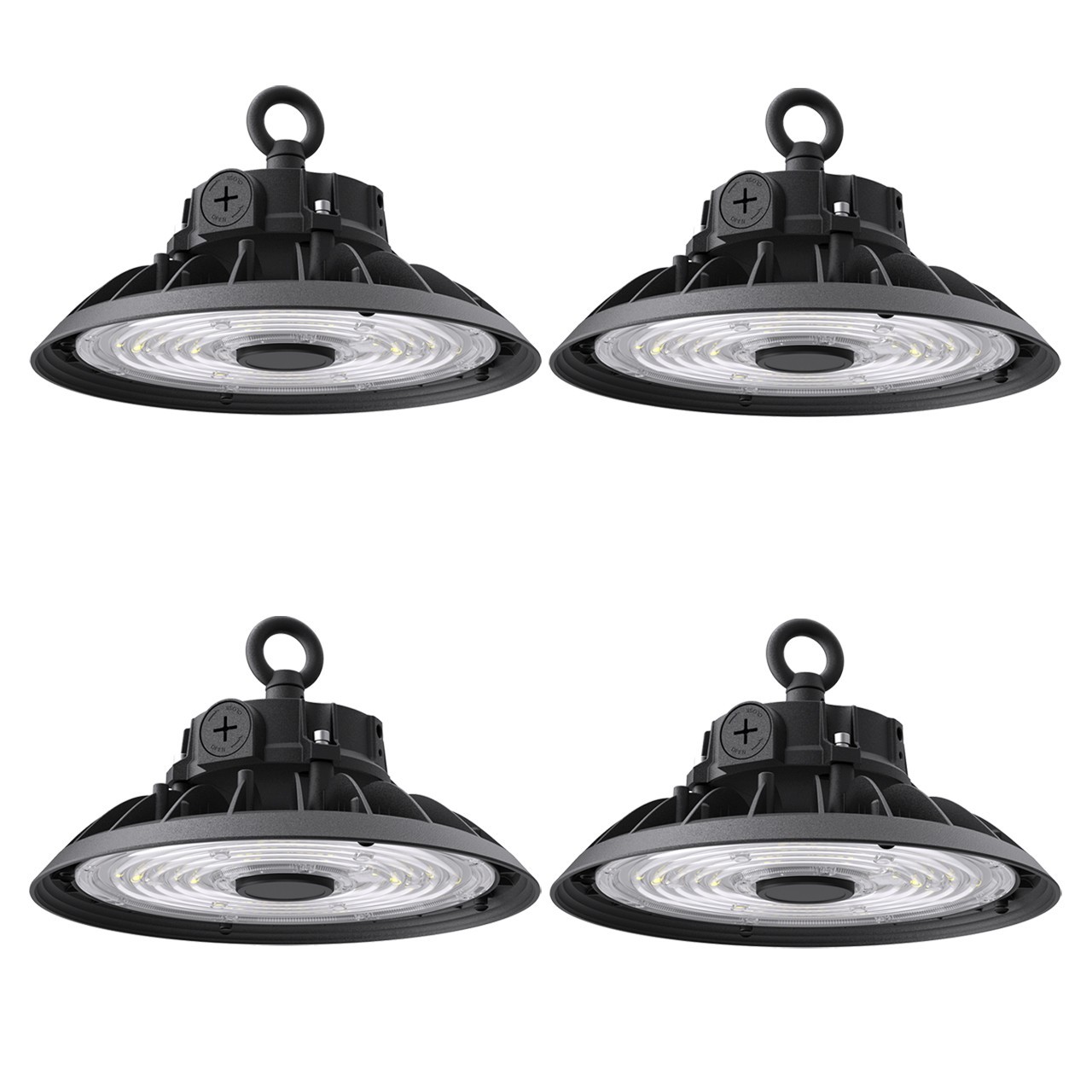 4 Pack 150W/240W/300W UFO LED High Bay Light, Adjustable Wattage AC120-277V 4 Pack 150W/240W/300W UFO LED High Bay Light, Adjustable Wattage AC120-277V