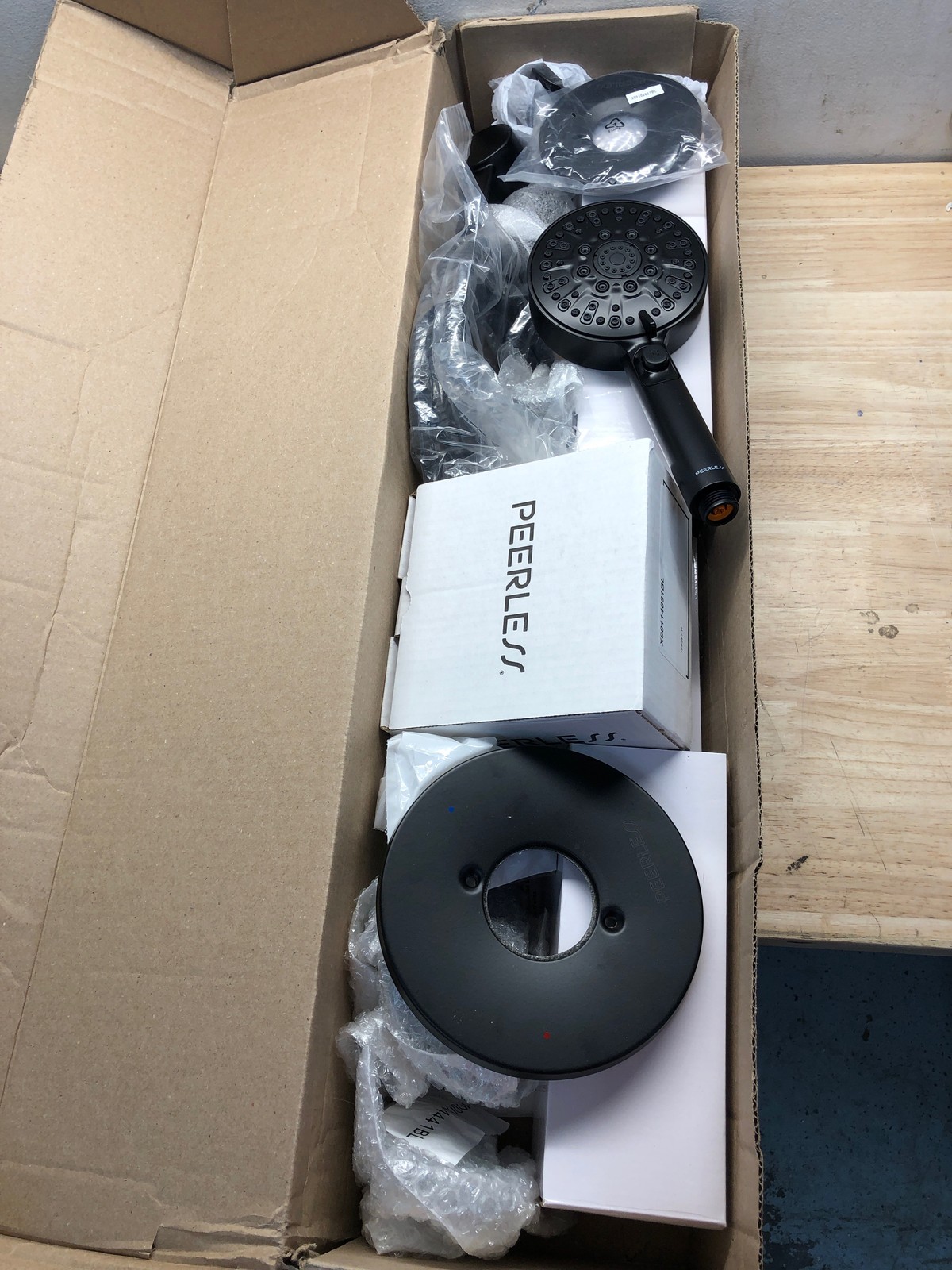 Peerless PTT24247-BL Precept Shower System, Matte Black - Head, Hand, Bar, Valve