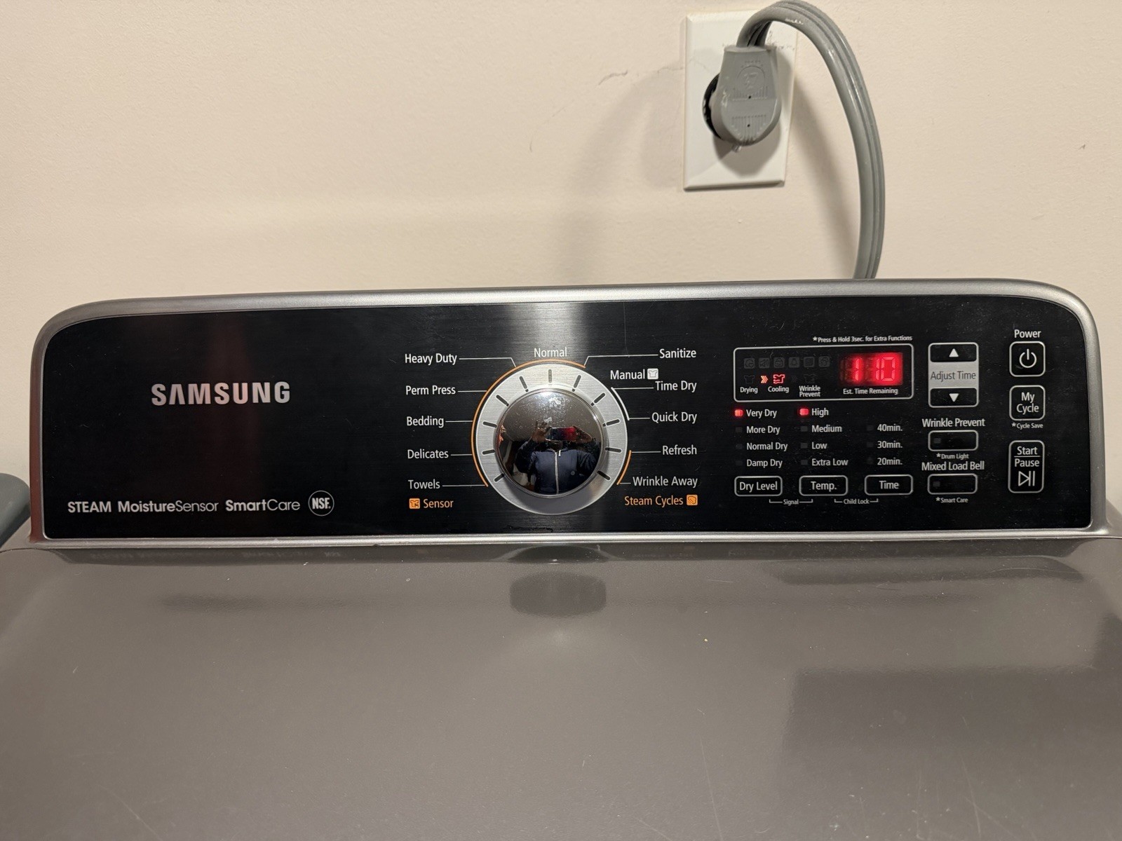 Samsung Front Load Electric Dryer Steam Moisture Sensor Wrinkle Prevent Gray Samsung Front Load Electric Dryer Steam Moisture Sensor Wrinkle Prevent Gray