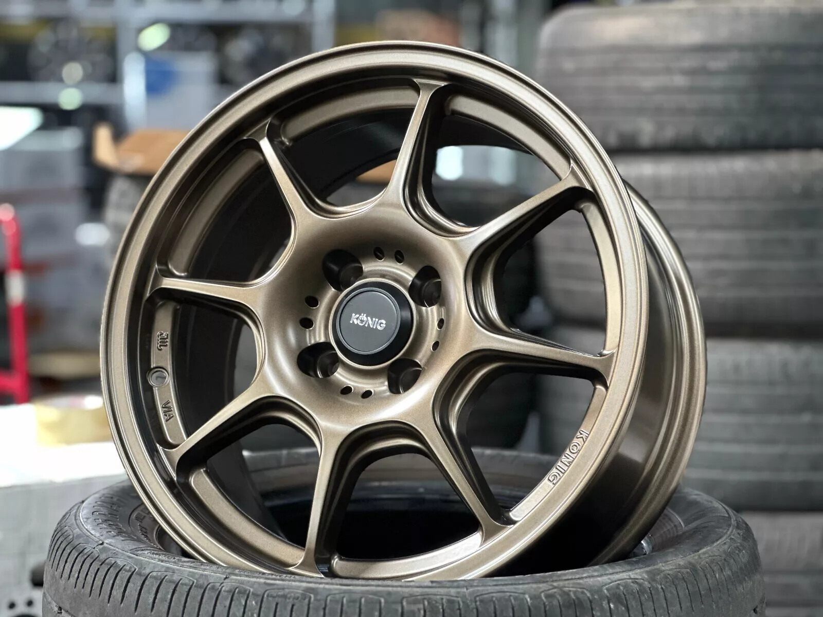 16x7.5 +35 Konig Lockout 4x100 Matte Bronze Wheels (Set of 4)