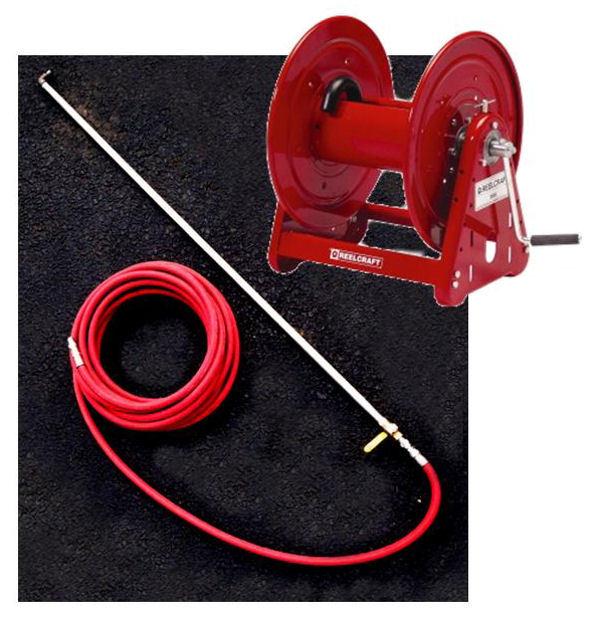 Reelcraft Hose Reel, 5' Aluminum Spray Wand, 75' Hose Combo 3/4