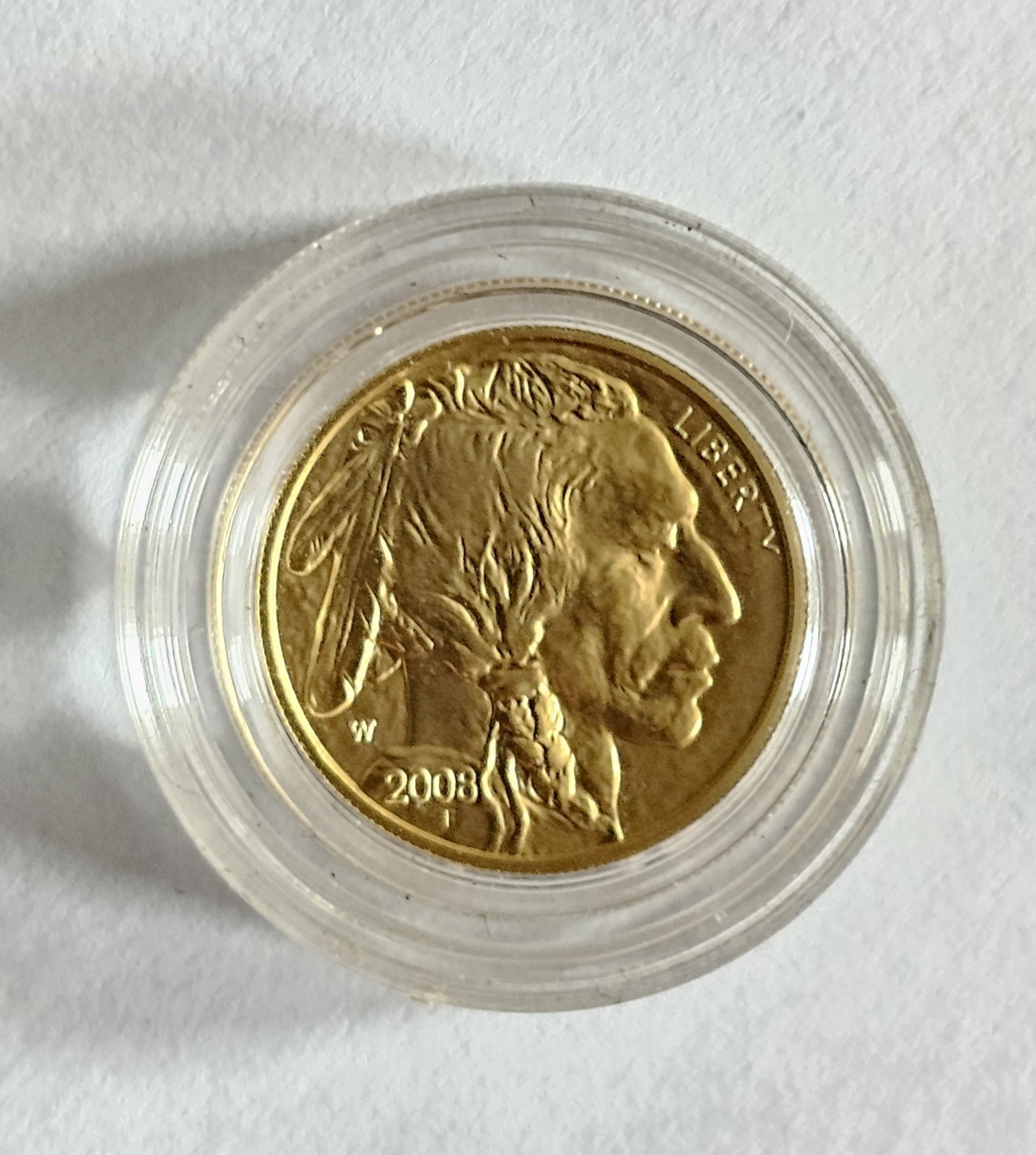 2008 W American Buffalo Liberty 1/10 oz. 9999 Fine Gold Mint $5 Coin