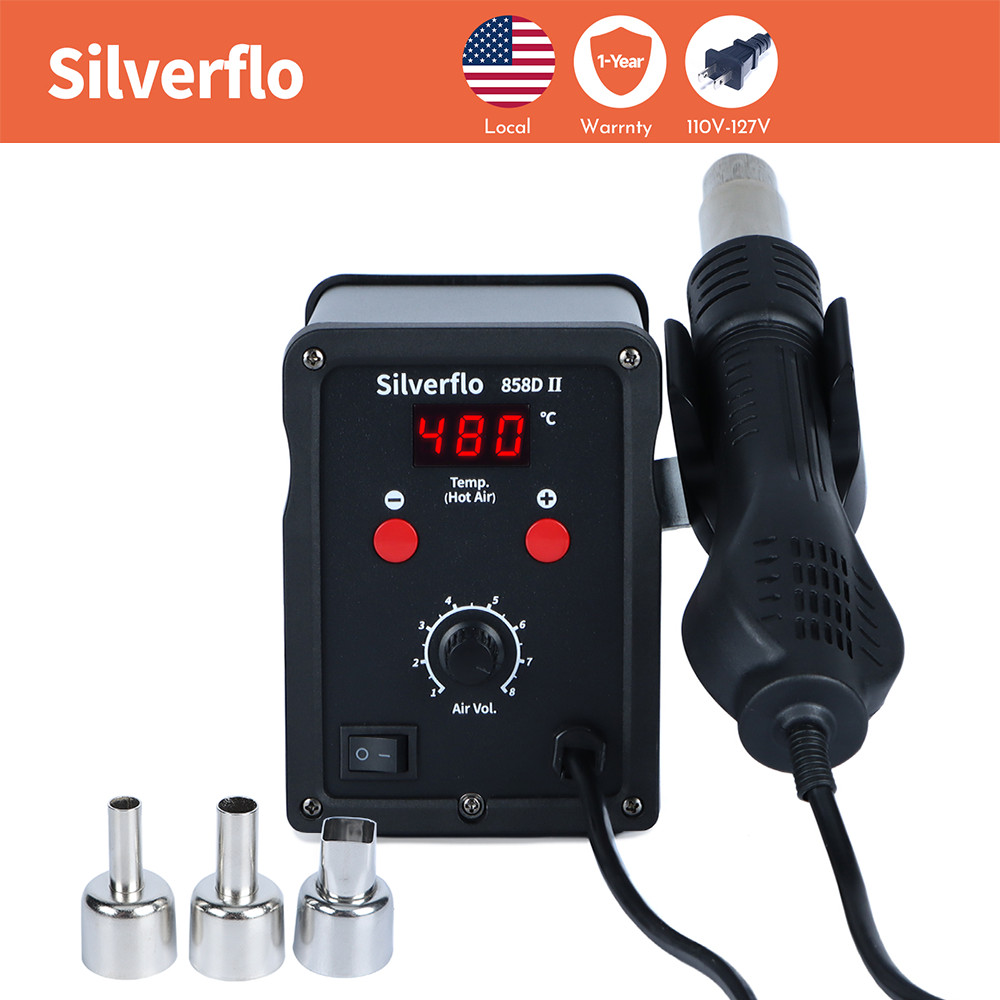 750W 2-in-1 Digital Soldering Station Hot Air Rework Iron Kit SMD Repair