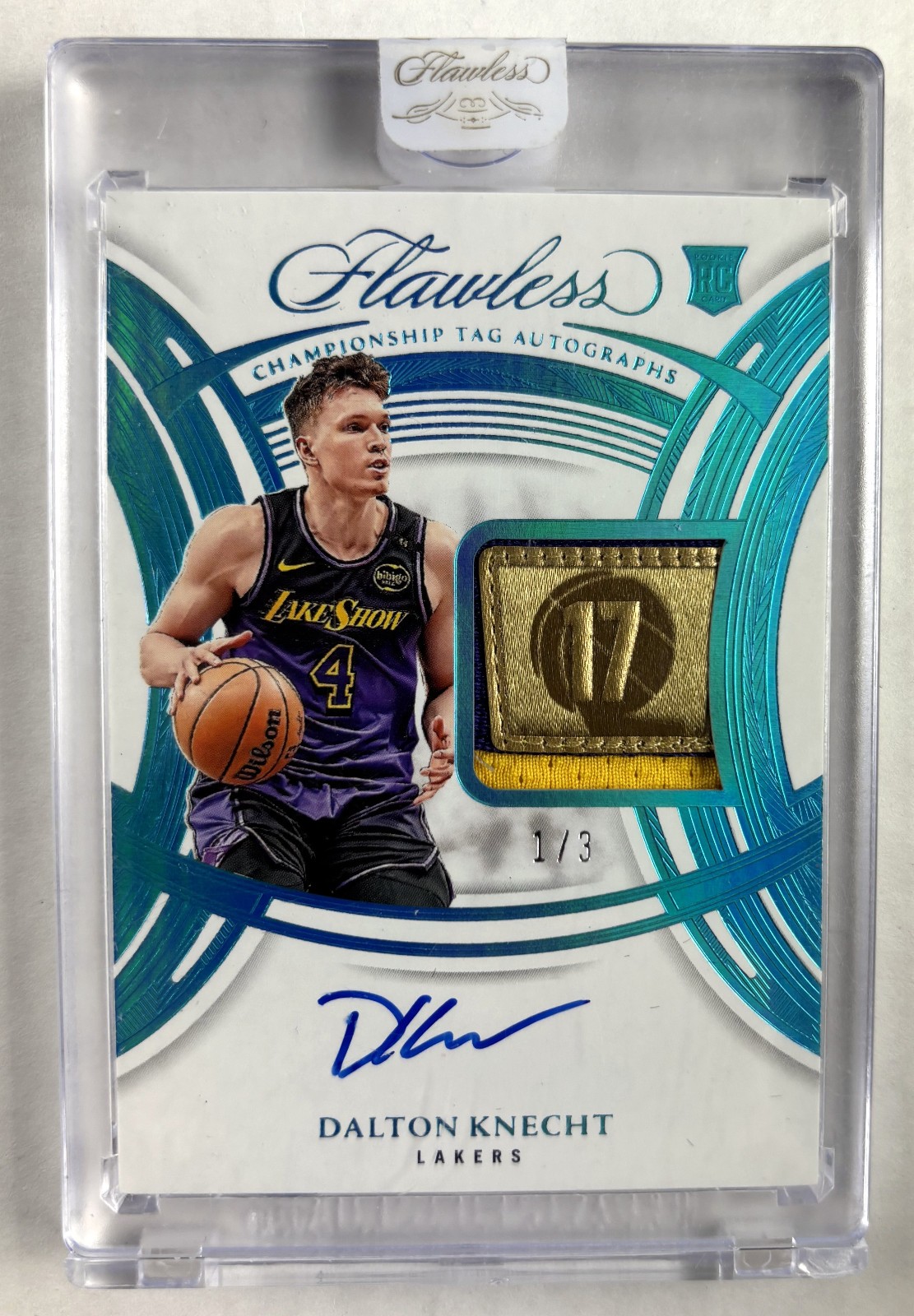 2024 Panini Flawless Dalton Knecht Championship Tags Auto RC #1/3 Lakers 2024 Panini Flawless Dalton Knecht Championship Tags Auto RC #1/3 Lakers
