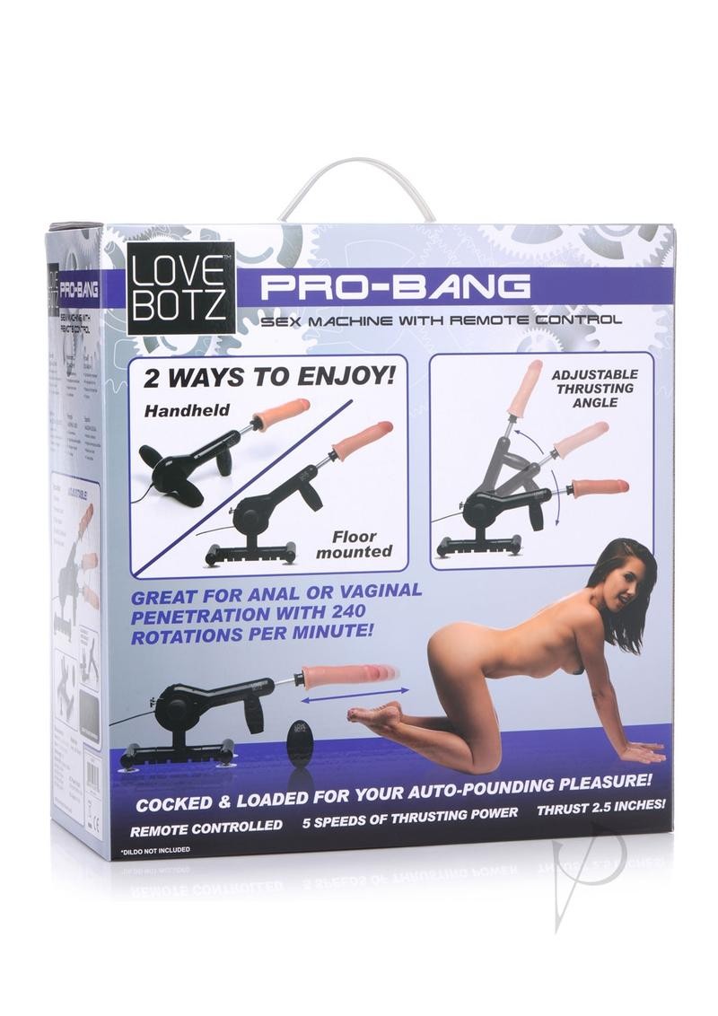 LoveBotz Pro-Bang Plug In Sex Machine with Remote Control - Black
