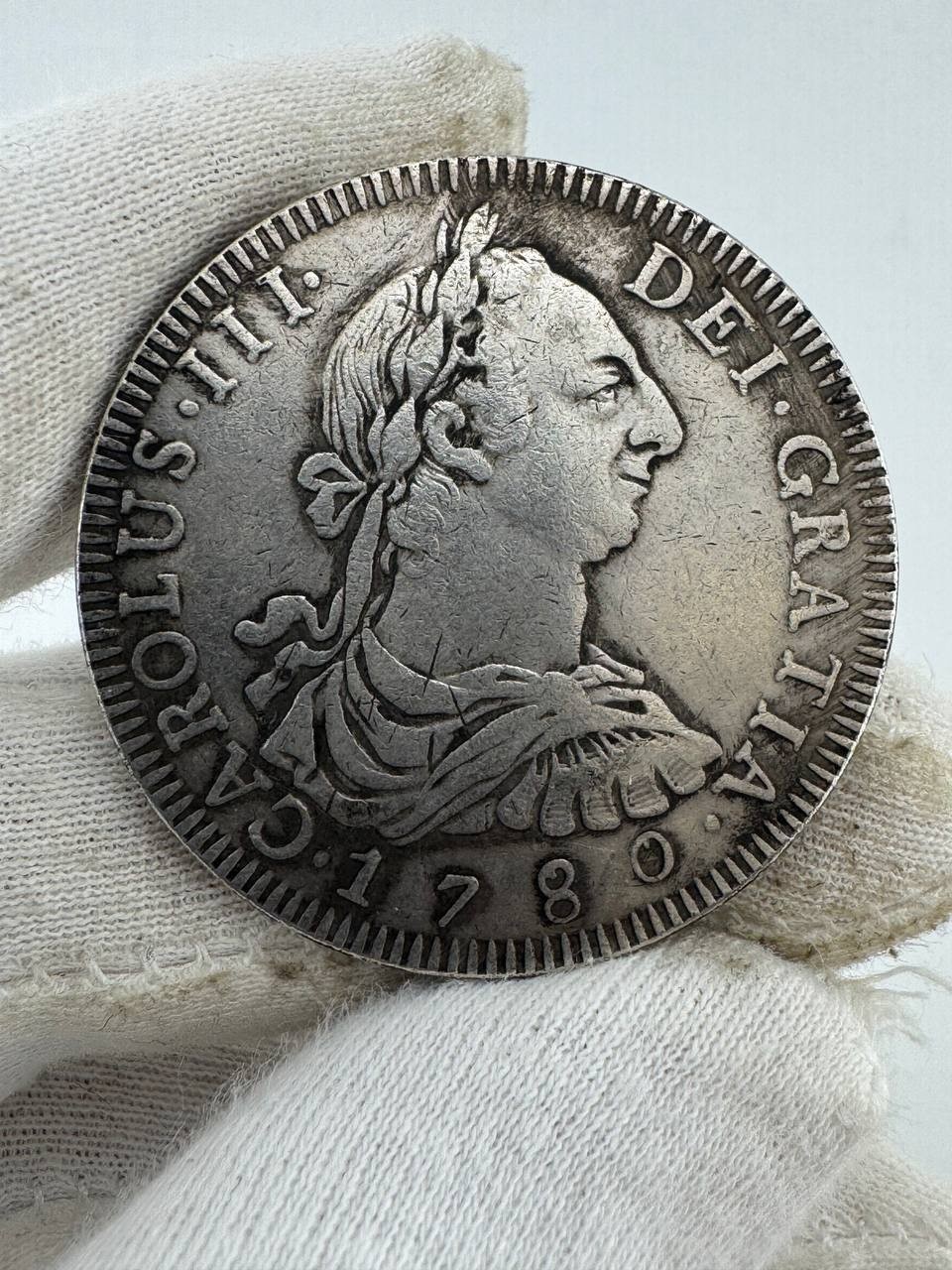 Coin 8 Reales P.I. 1780 Carolus III Spanish Colonial Coin 8 Reales P.I. 1780 Carolus III Spanish Colonial