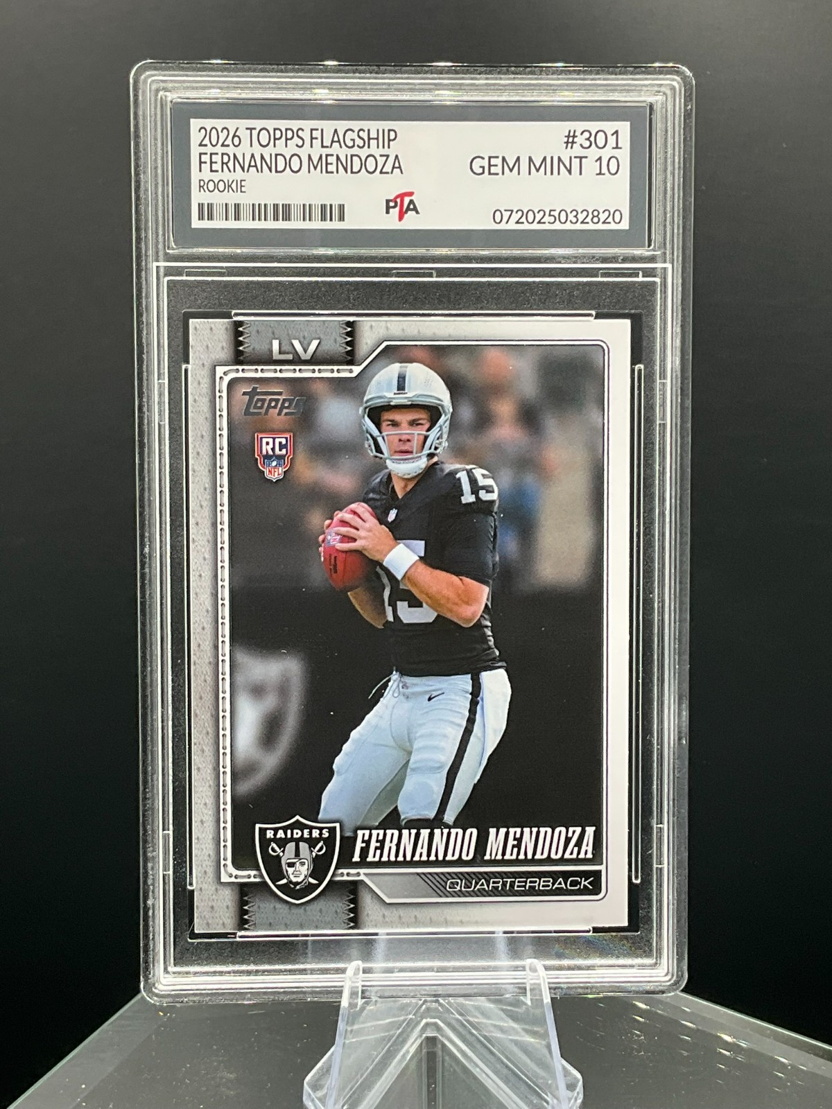 2026 Topps Flagship Fernando Mendoza 1ST True Rookie Raiders GEM MINT PTA 10🔥
