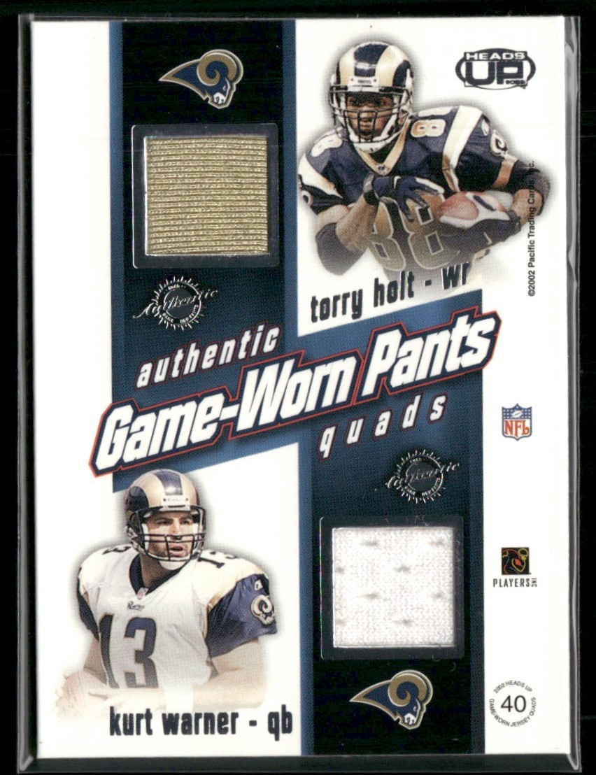 Holt Warner Bruce Faulk 2002 Pacific Heads Up Pants #40 St. Louis Rams