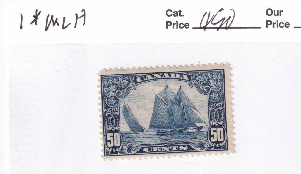 CANADA # 158 MLH 50cents BLUENOSE CAT VALUE $450 BUY NOW FOR ONLY 20%