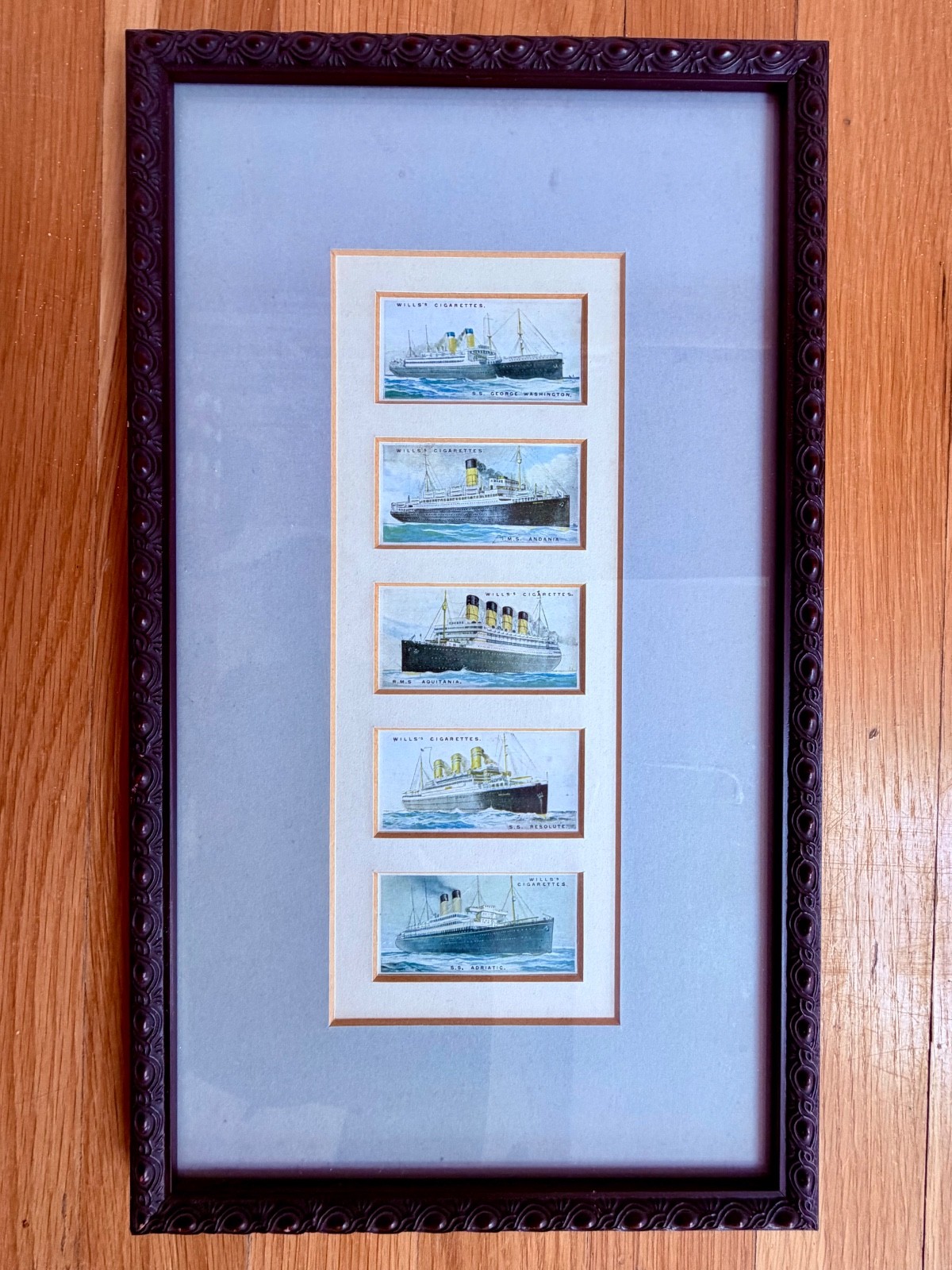Antique Wills\'s Cigarettes Ocean Liner Card Collection Framed