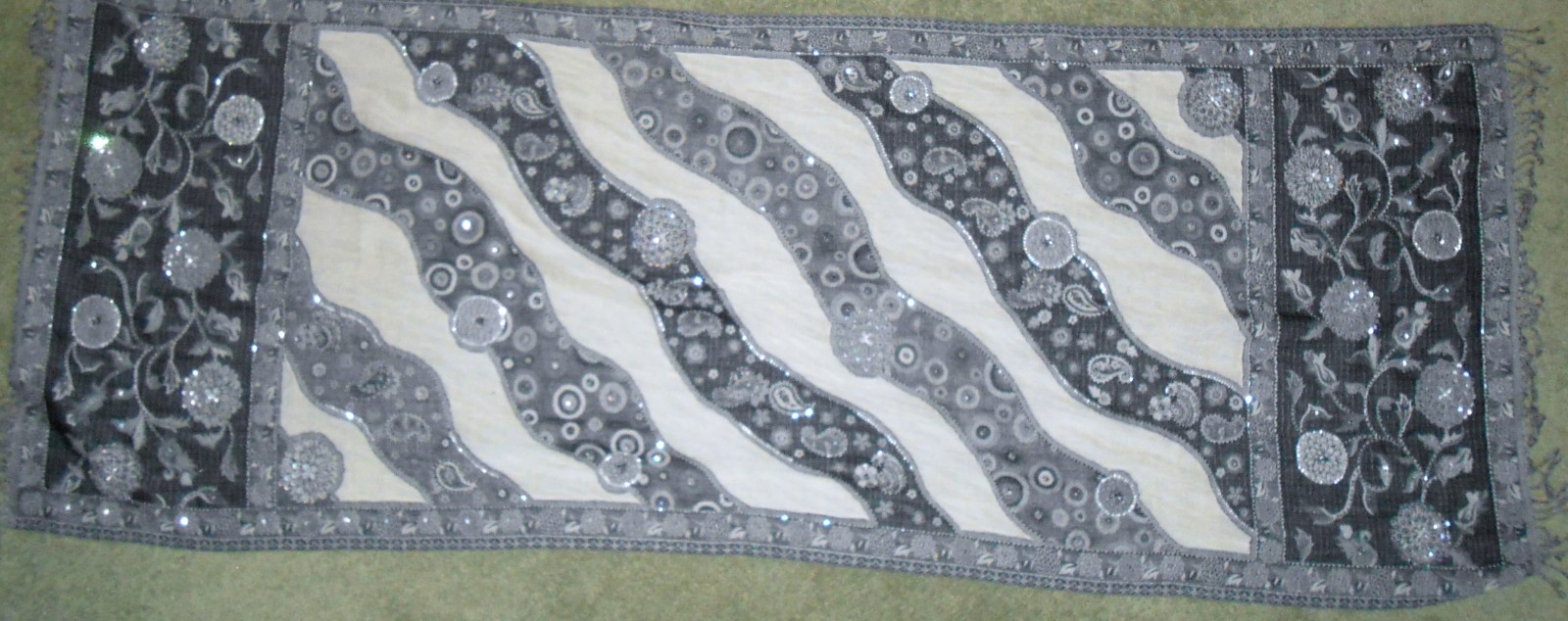 Di Firenze Bedazzled Shawl / Wrap in Black and Grays Di Firenze Bedazzled Shawl / Wrap in Black and Grays