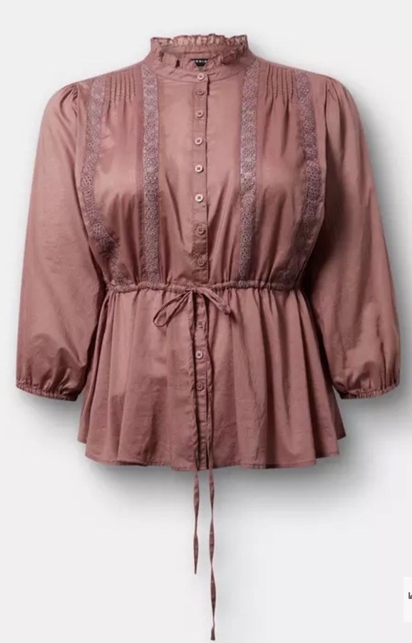 Nwt’s Torrid Plum Purple Top Peasant Eyelet 2X Boho Coquette Button Front Nwt’s Torrid Plum Purple Top Peasant Eyelet 2X Boho Coquette Button Front