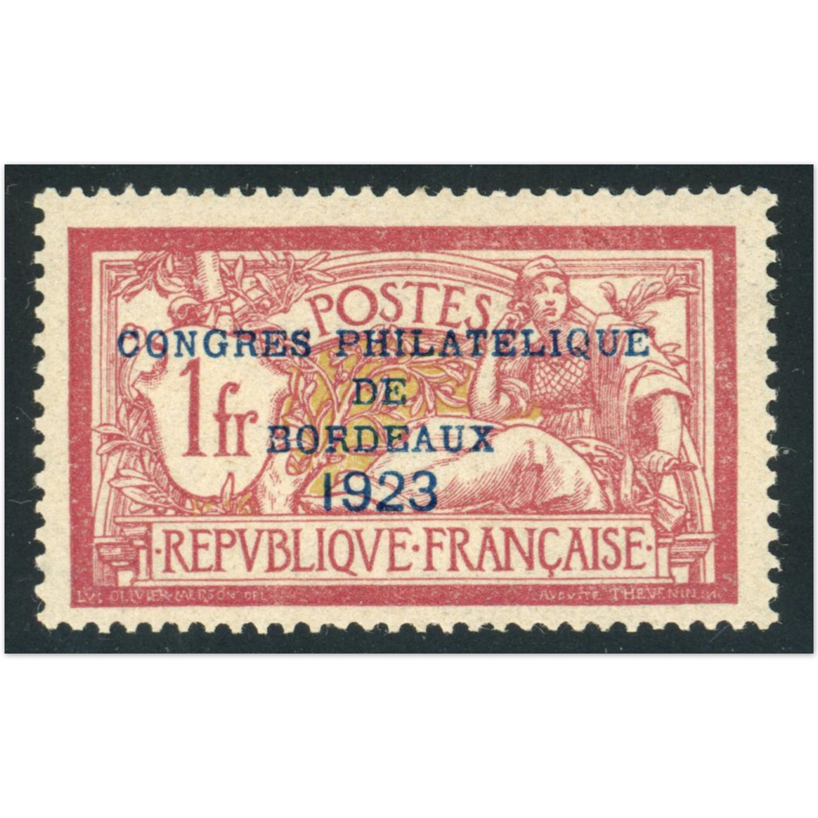 FRANCE N°182 CONGRÈS DE BORDEAUX REGOMMÉ STAMP CONSIDERED WITHOUT GUM, YEAR 1923