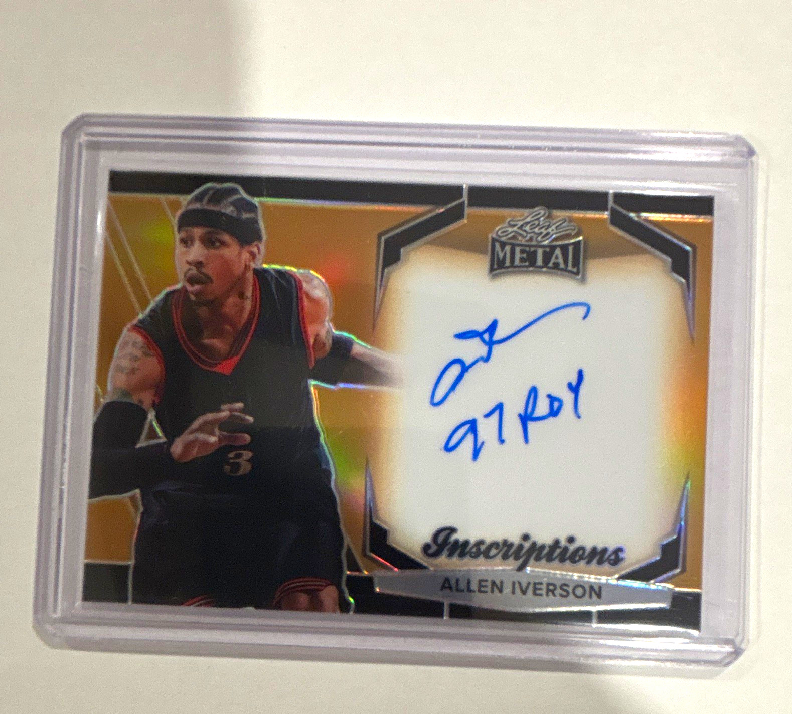 Leaf 2024 Metal Heroes Inscriptions Allen Iverson Black Prismatic Auto /100
