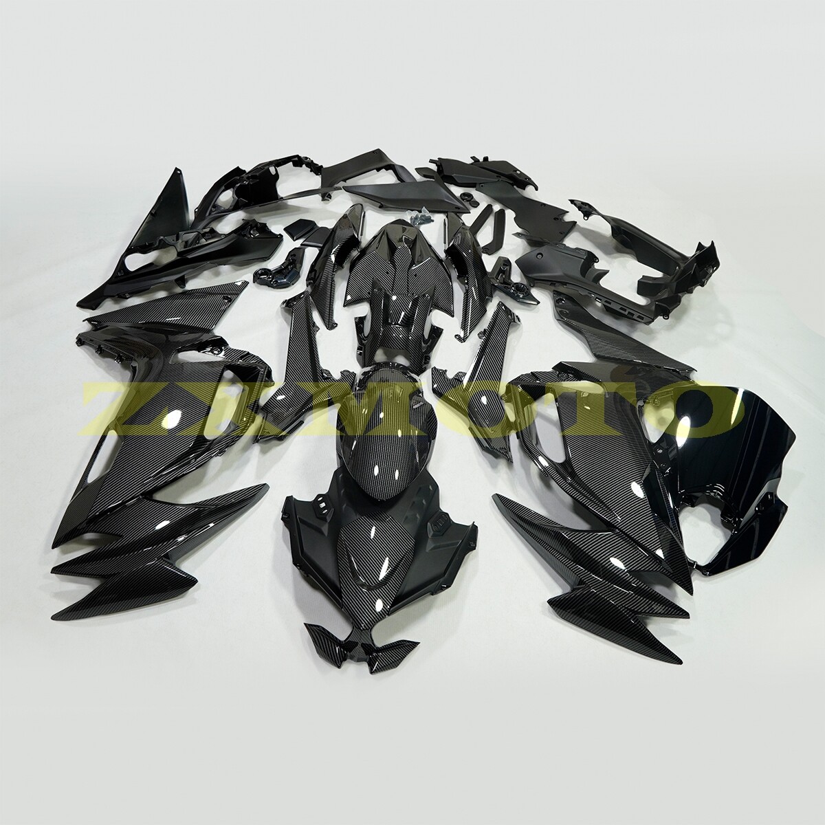 For Kawasaki Ninja 650 2020-2026 EX650 Carbon Fiber Painted Fairing Kit Black For Kawasaki Ninja 650 2020-2026 EX650 Carbon Fiber Painted Fairing Kit Black