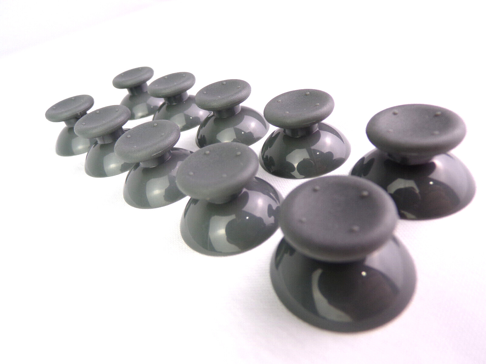Lot of 10 Gray Microsoft Xbox 360 Replacement Parts Analog Thumb Sticks - NEW
