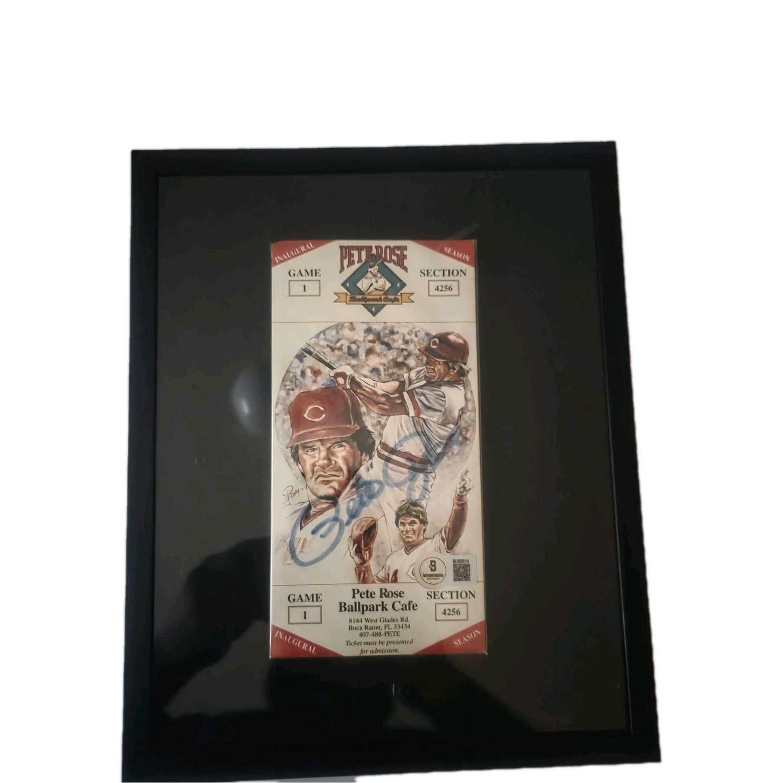 Pete Rose Signed Ballpark Cafe Inaugural Ticket Beckett BAS COA BU65814