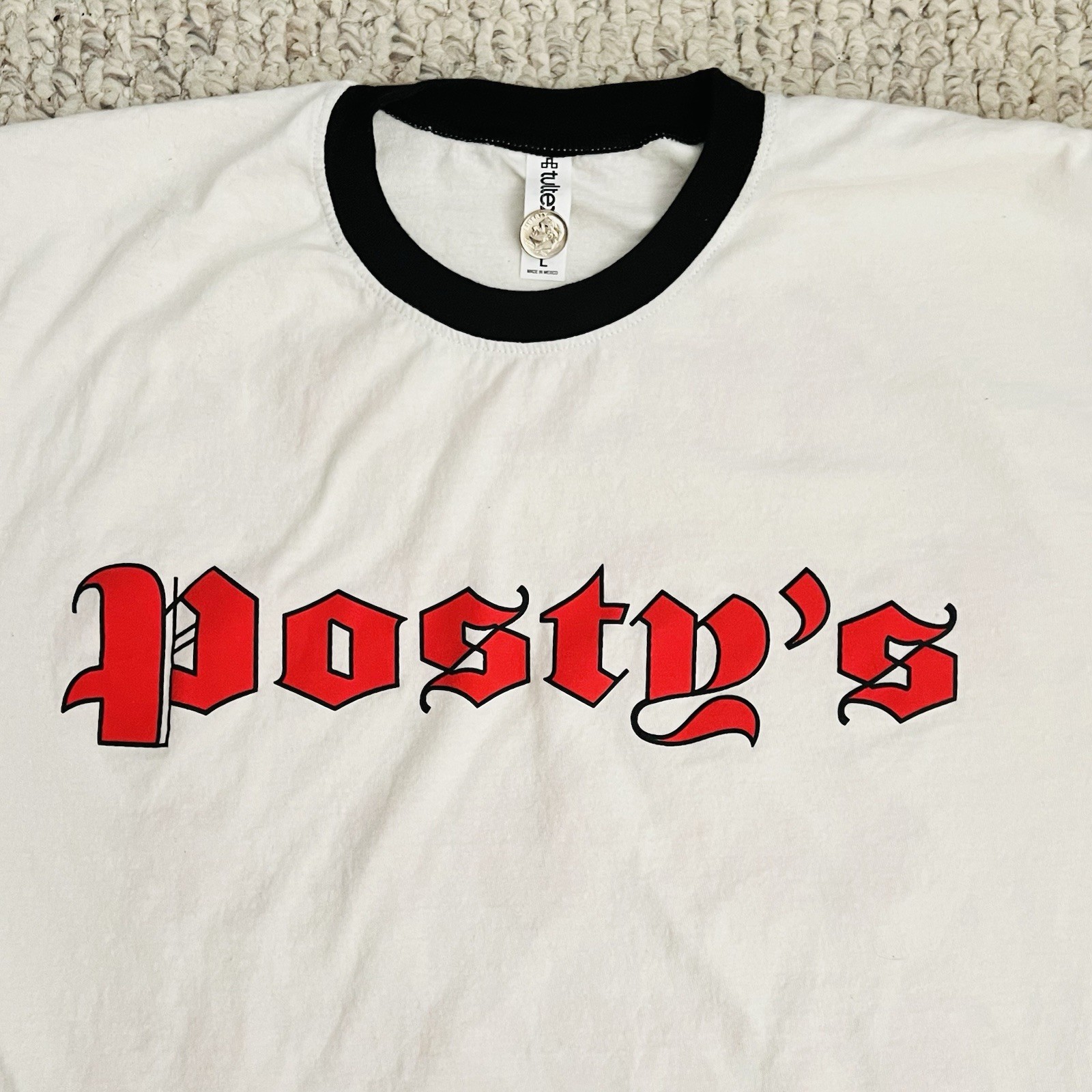 Post Malone Posty\'s Nashville Broadway Bar Exclusive Ringer Shirt Adult Large