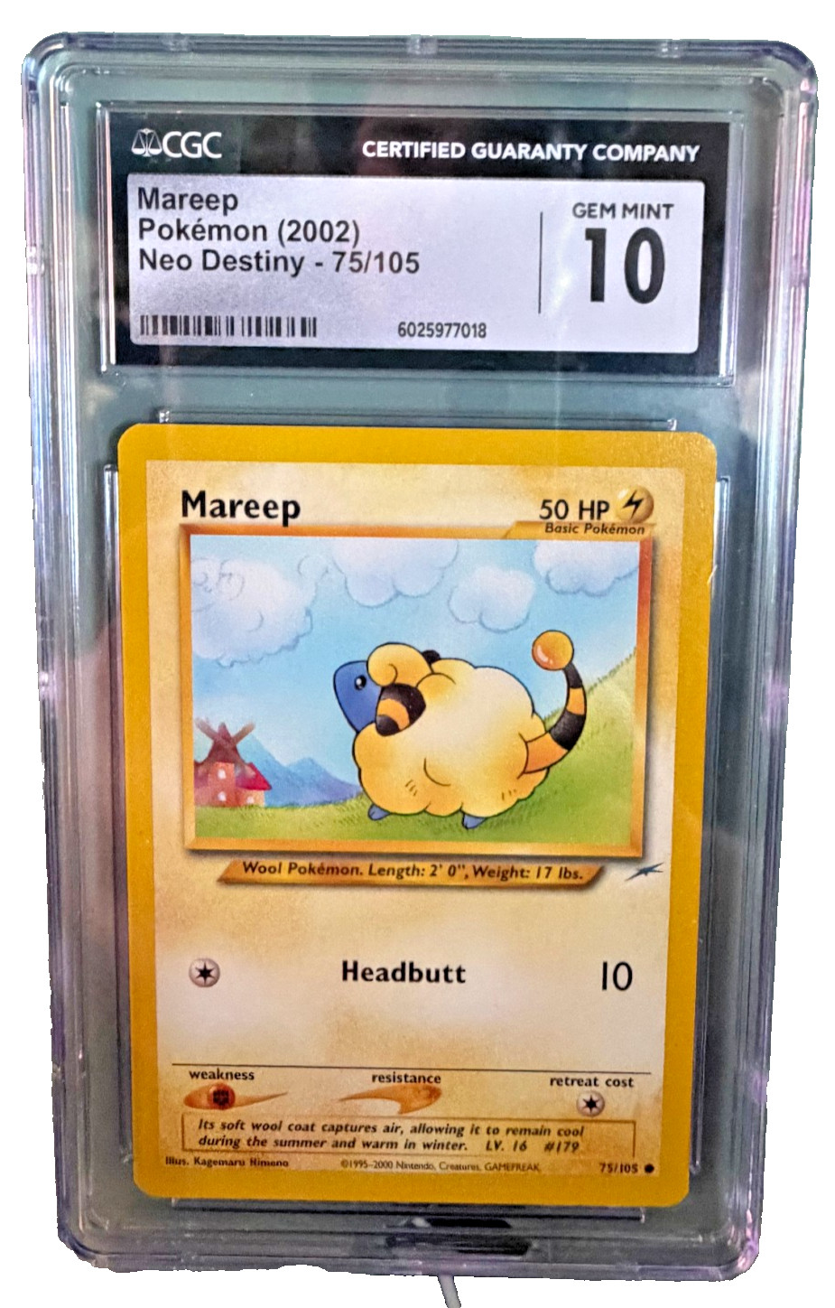 2002 Pokemon Neo Destiny Mareep 75/105 CGC 10 2002 Pokemon Neo Destiny Mareep 75/105 CGC 10