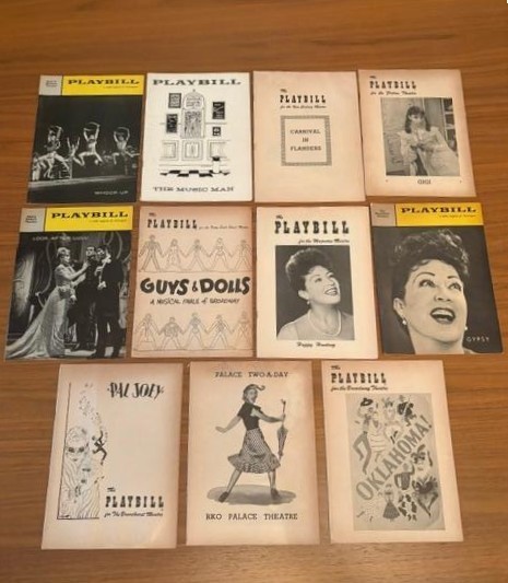 Lot Vintage 1950s Broadway Playbills - Gypsy Pal Joey Gigi Music Man - RARE