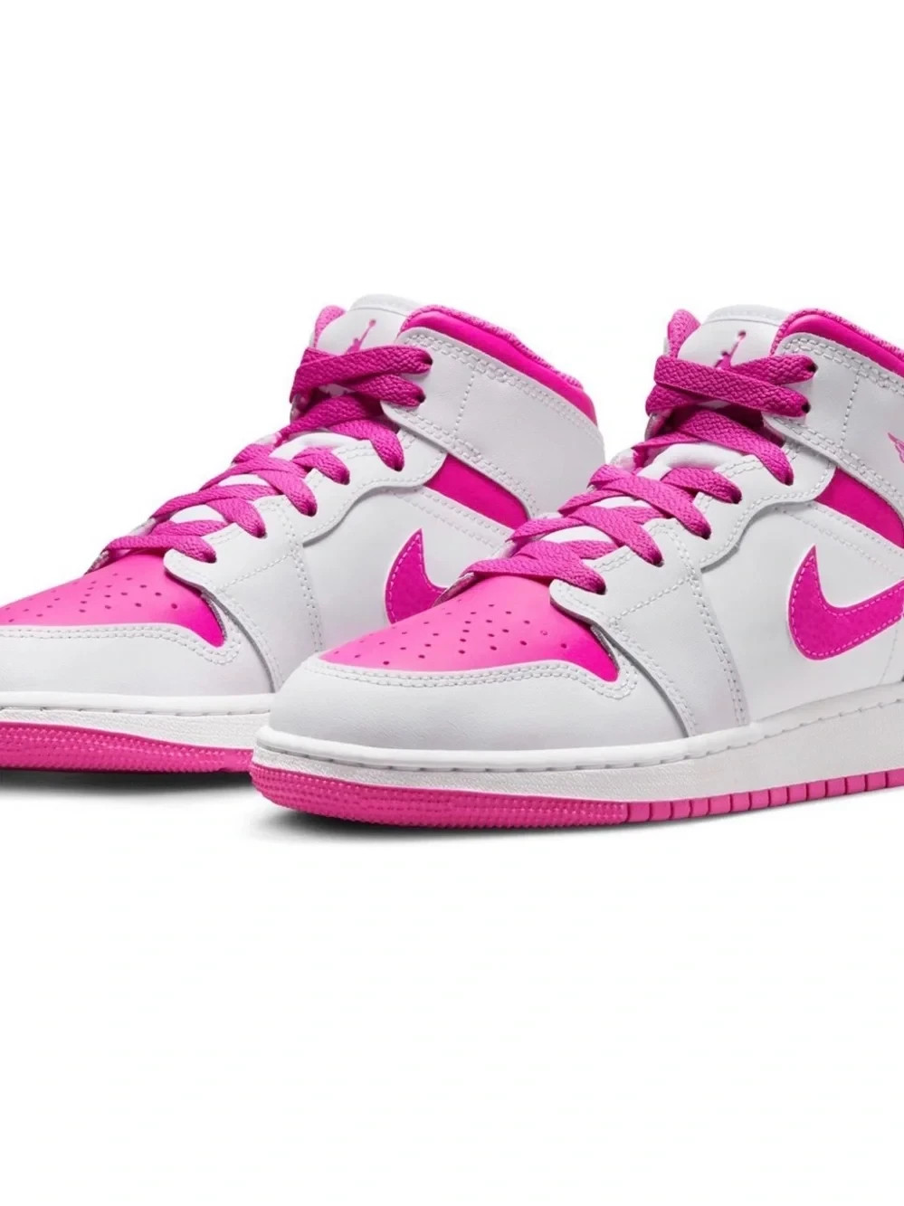 Nike Shoes | Nike Jordan 1 Big Kids White And Hot Pink High-Top Sneakers