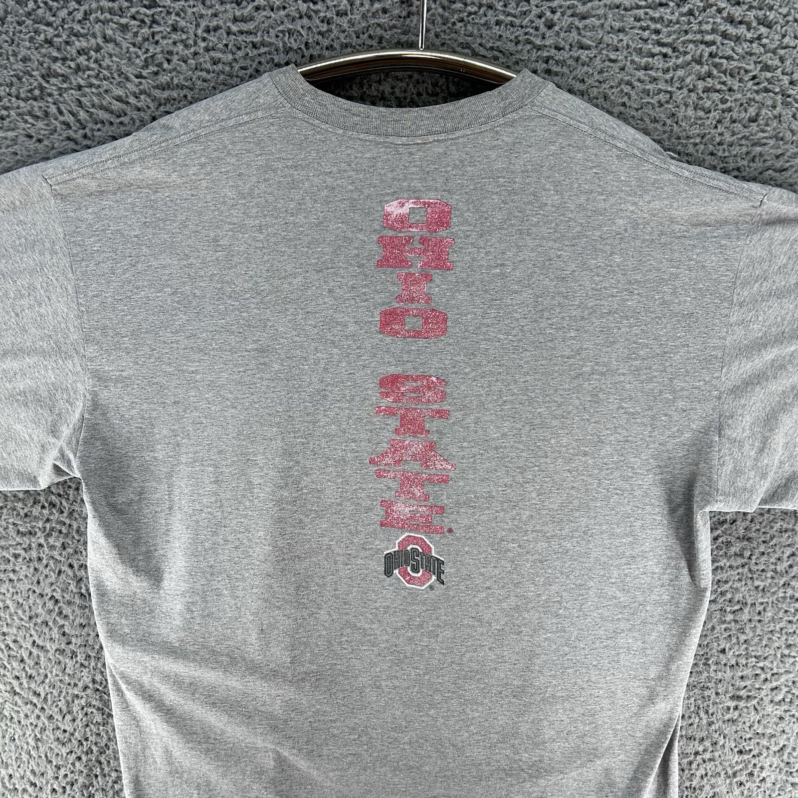 Vintage Ohio State Buckeyes Shirt Mens XL Gray 2-Sided Spell Out Logo Faded Vintage Ohio State Buckeyes Shirt Mens XL Gray 2-Sided Spell Out Logo Faded