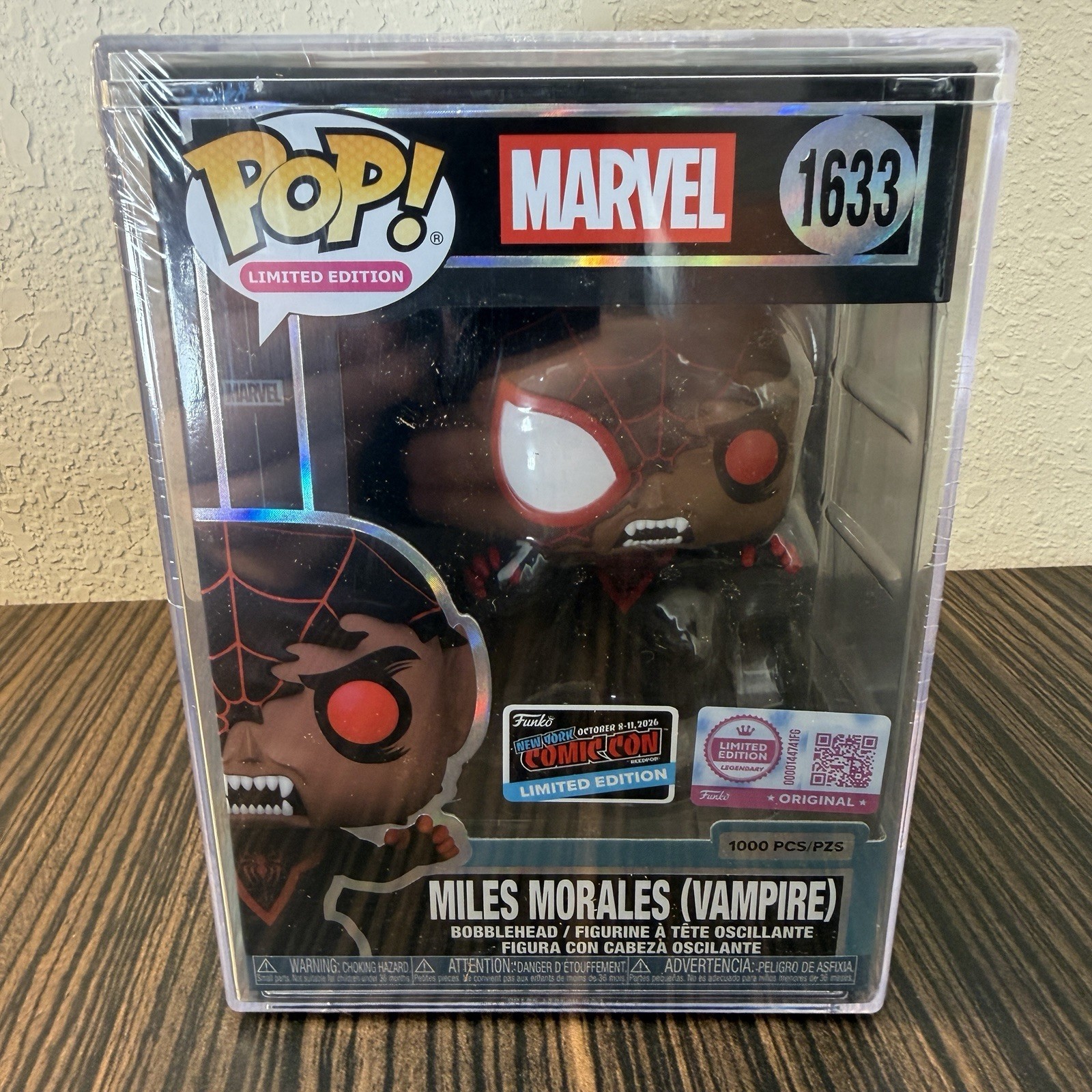 NYCC 2026 FUNKO POP MARVEL VAMPIRE MILES MORALES SPIDER-MAN LE 1000 in hand NYCC 2026 FUNKO POP MARVEL VAMPIRE MILES MORALES SPIDER-MAN LE 1000 in hand