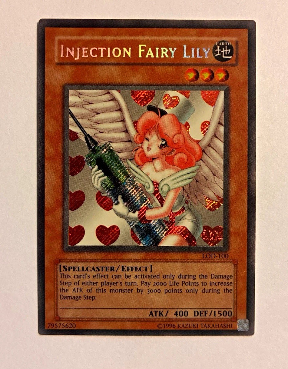 Yu-Gi-Oh (OG) Injection Fairy Lily LOD-100 Secret Rare Unlimited NM Yu-Gi-Oh (OG) Injection Fairy Lily LOD-100 Secret Rare Unlimited NM