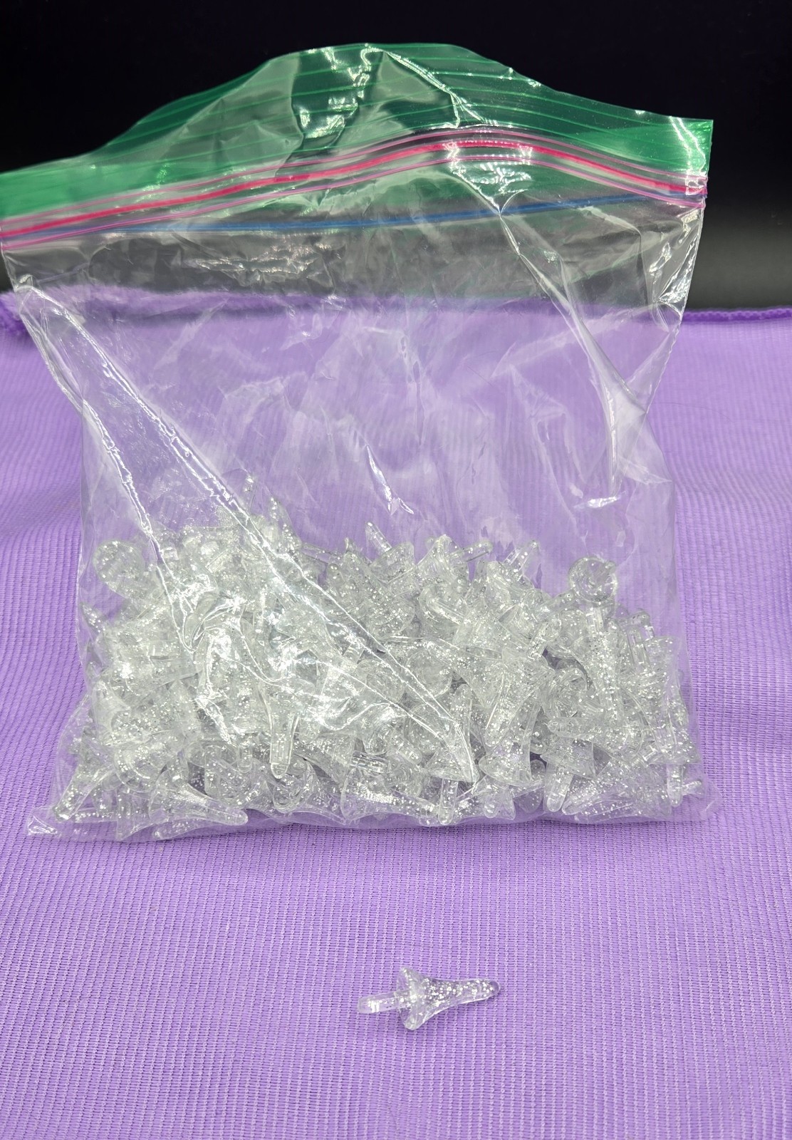 143 Vintage Astro Rocket Clear Glitter Minxie Glo Ceramic Christmas Tree Lights