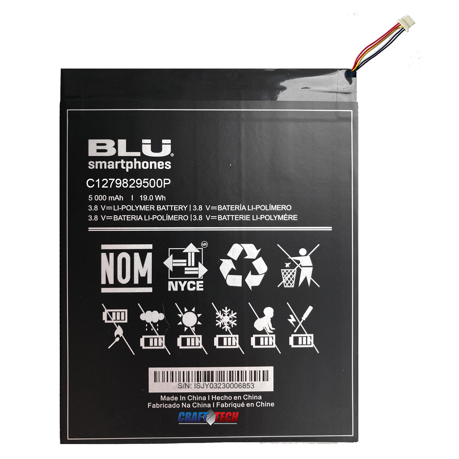 BLU Original OEM Battery 5000mAh 19.0WH for BLU M10L Plus 10.1” m0223UU m0224uu