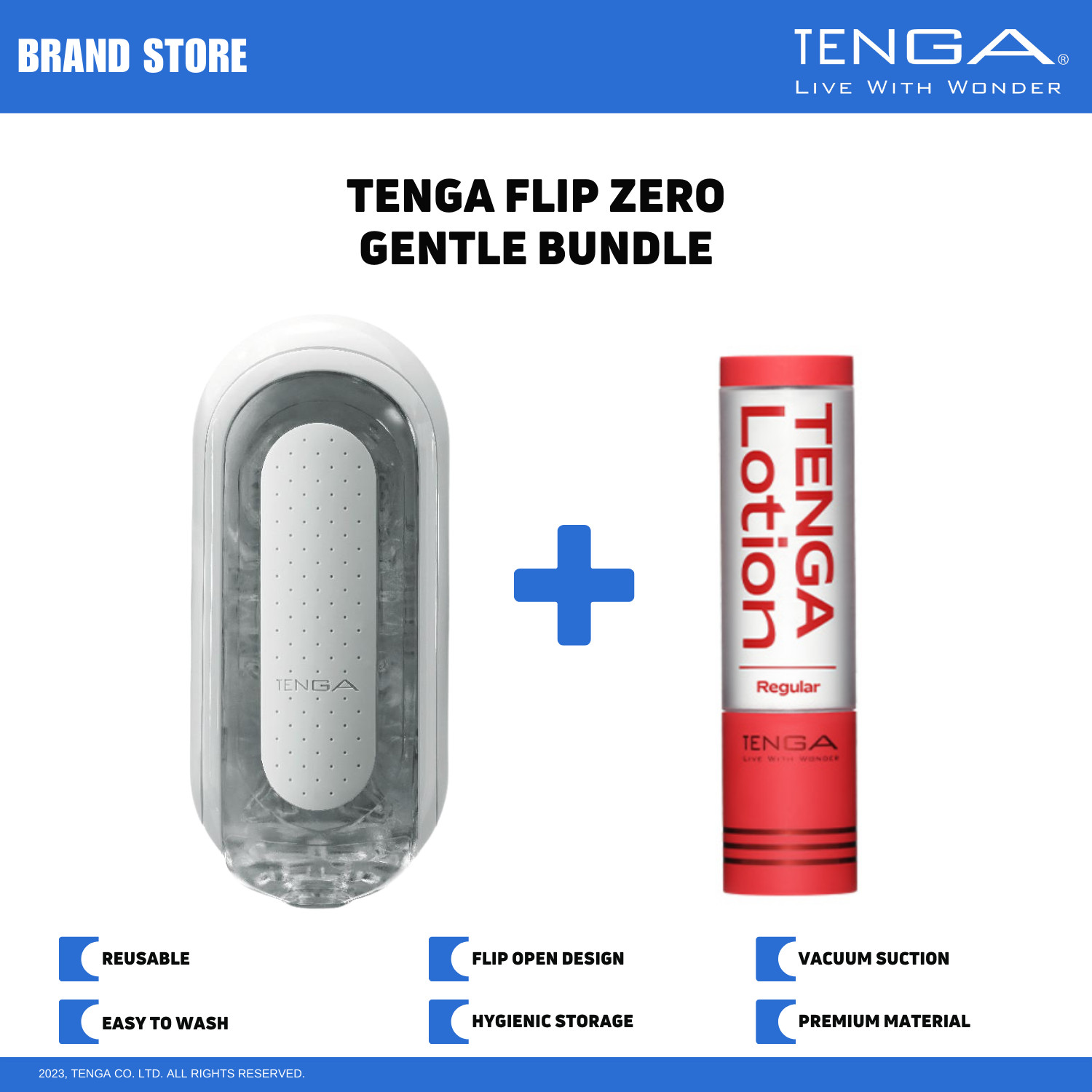 TENGA Flip Zero Male Reusable Masturbator/ Stroker & Lotion Bundle NIB NWT