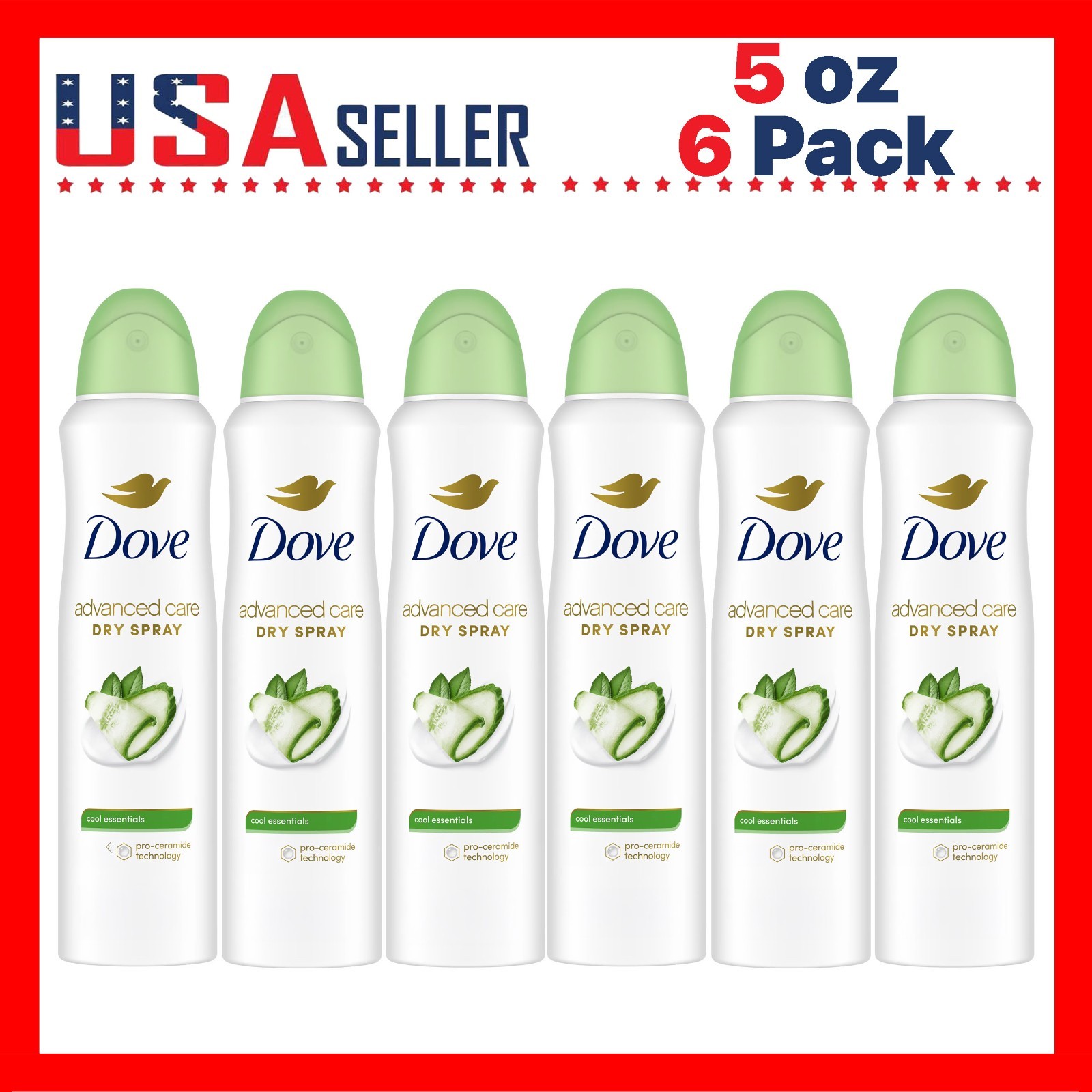 Dove Spray Cucumber Green Tea x [6 Pack] x 150ml  Antiperspirant Deodorant Spray