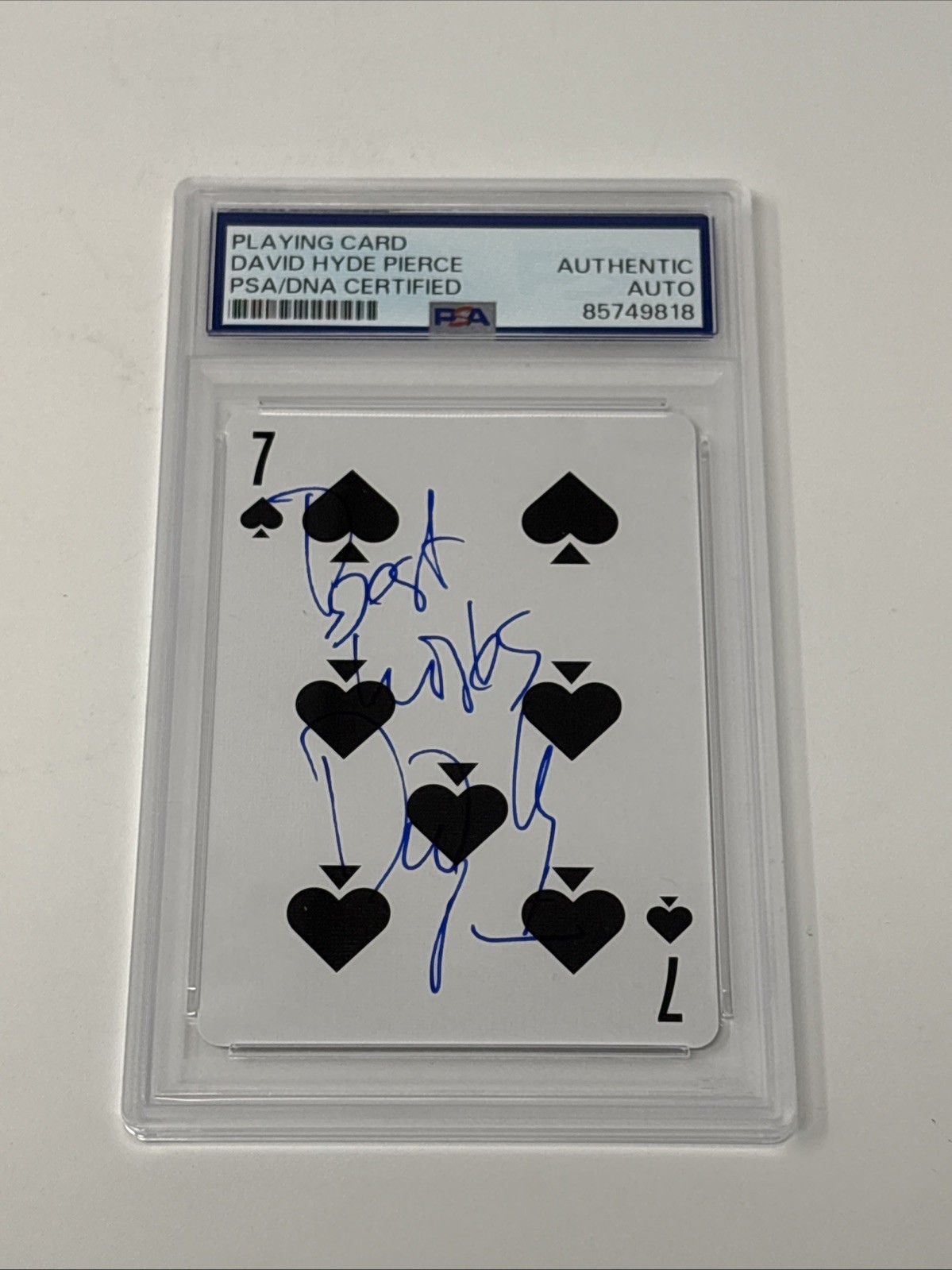 David Hyde Pierce Signed SNL Playing Card - Niles Crane In Frazier - PSA DNA David Hyde Pierce Signed SNL Playing Card - Niles Crane In Frazier - PSA DNA