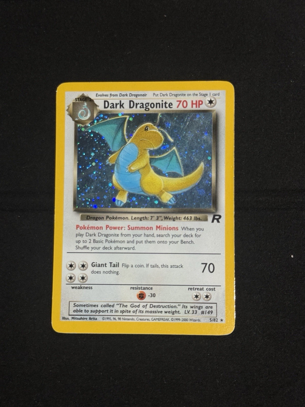 Pokémon TCG Dark Dragonite Holo Card 5/82 Team Rocket WOTC Vintage HP See Pics Pokémon TCG Dark Dragonite Holo Card 5/82 Team Rocket WOTC Vintage HP See Pics