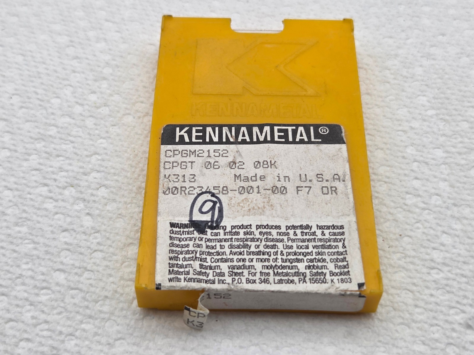 Kennametal CPGT 060208K K313 CPGM 2152 Carbide Inserts Indexable - Qty 9