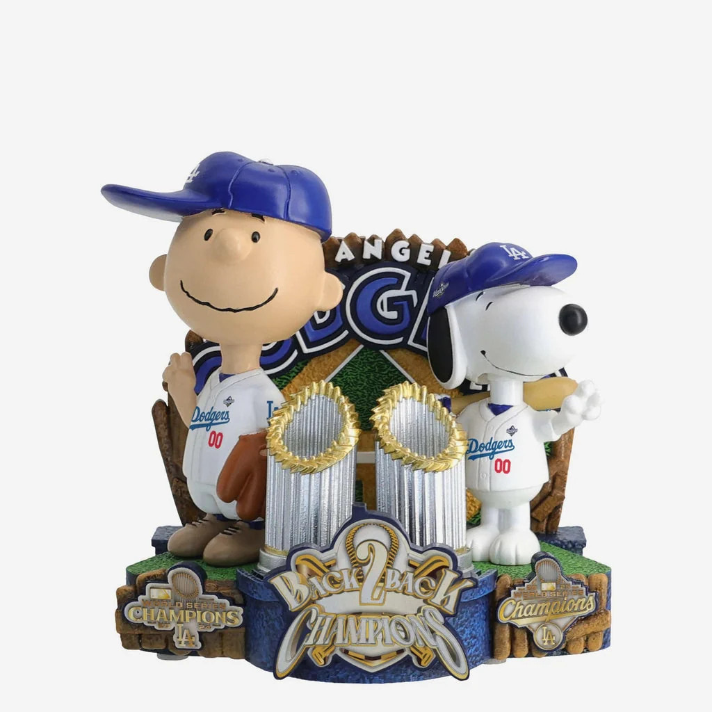 Charlie Brown Snoopy Dodgers 2025 World Series B2B Champions Peanuts Bobblehead